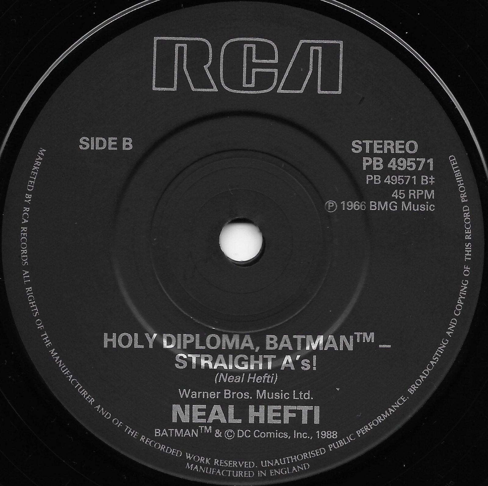 PB 49571 Batman Neal Heafi from the BBC records and Tapes library Label